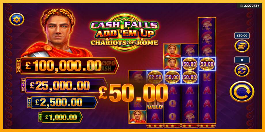 Cash Falls: Add Em Up Chariots of Rome машина за игри за пари, слика 3