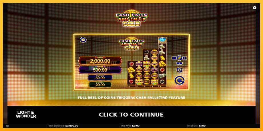 Cash Falls: Add Em Up Gold машина за игри за пари, слика 1