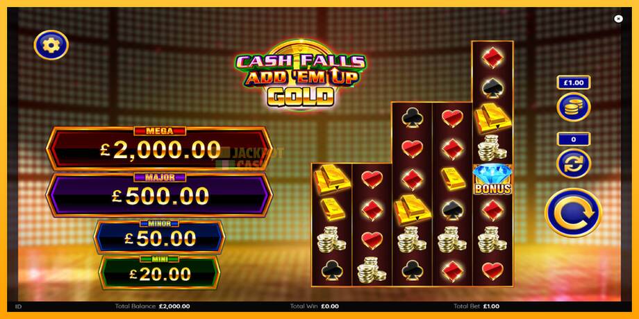 Cash Falls: Add Em Up Gold машина за игри за пари, слика 2