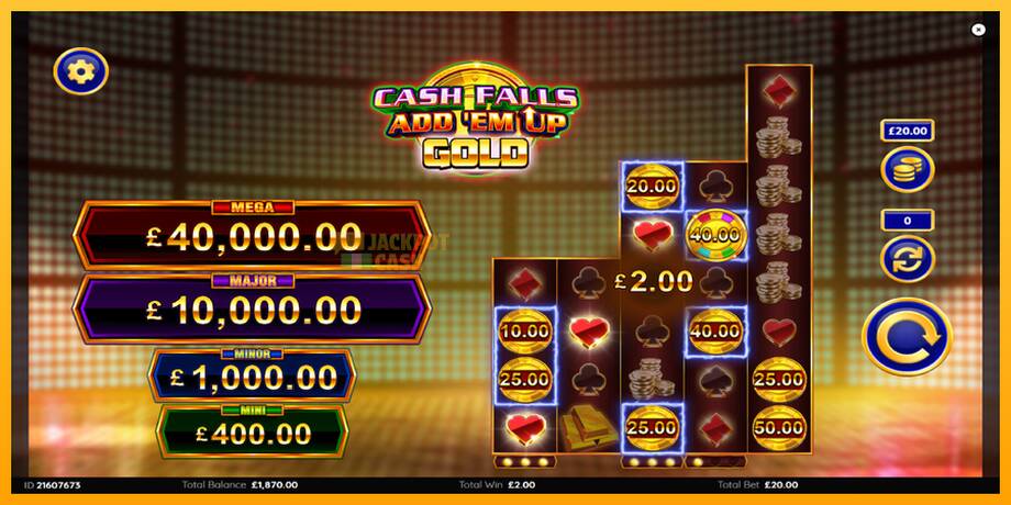 Cash Falls: Add Em Up Gold машина за игри за пари, слика 4