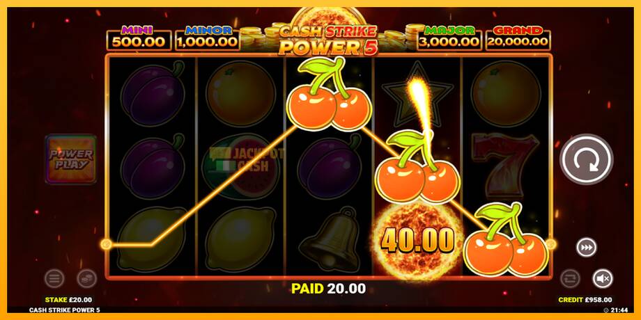 Cash Strike Power 5 машина за игри за пари, слика 3