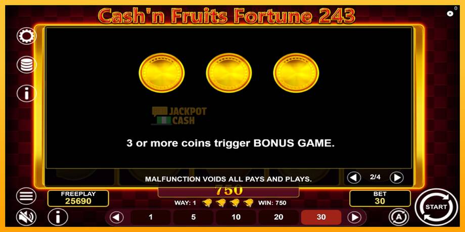 Cashn Fruits Fortune 243 машина за игри за пари, слика 7