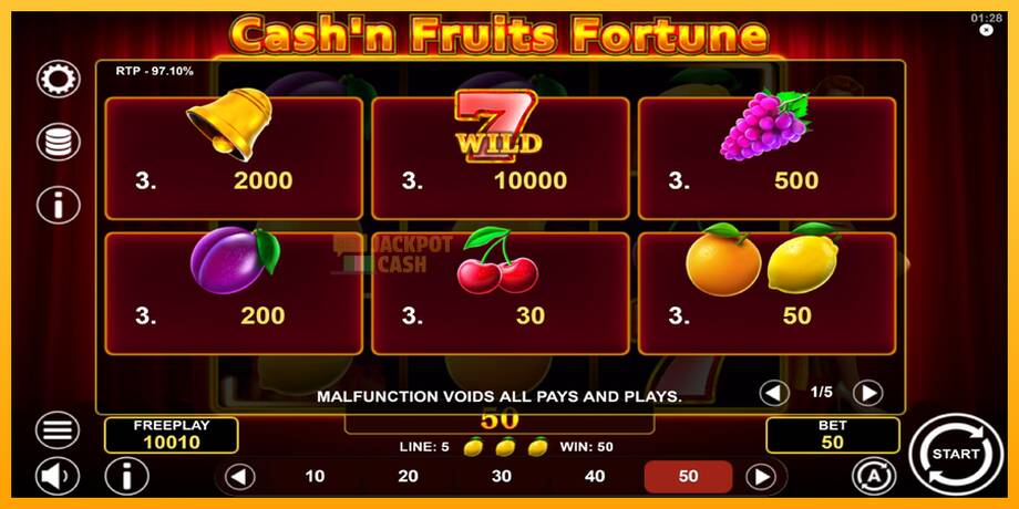 Cashn Fruits Fortune машина за игри за пари, слика 5