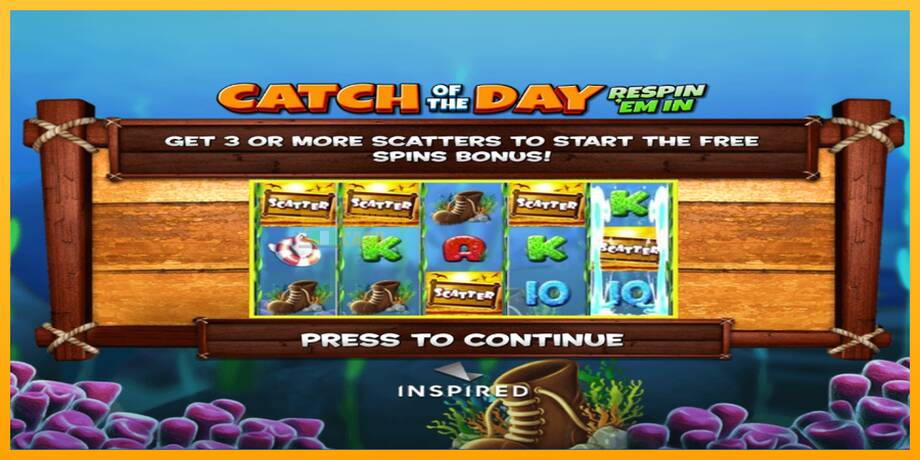 Catch of the Day Respin Em In машина за игри за пари, слика 3