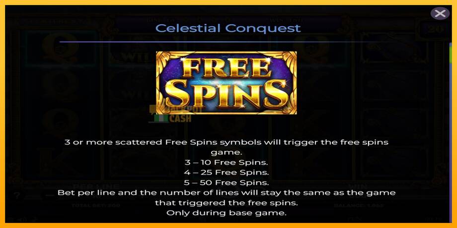 Celestial Conquest машина за игри за пари, слика 4