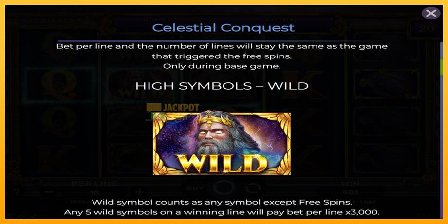 Celestial Conquest машина за игри за пари, слика 5