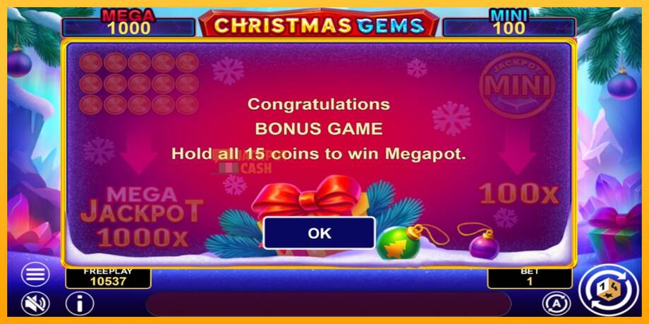 Christmas Gems Hold & Win машина за игри за пари, слика 6