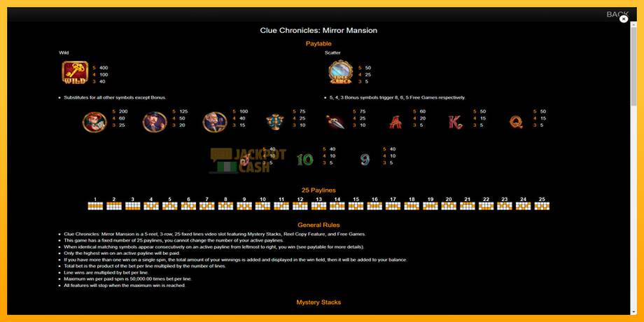 Clue Chronicles: Mirror Mansion машина за игри за пари, слика 7