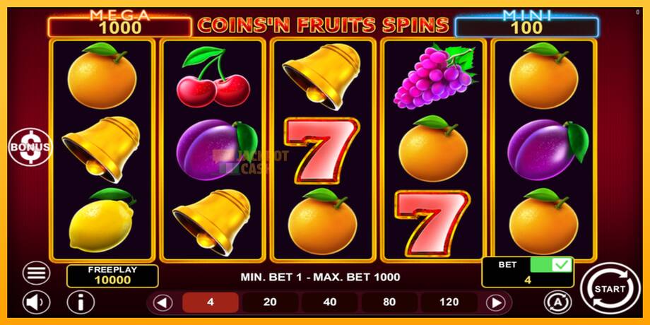 Coinsn Fruits Spins машина за игри за пари, слика 2