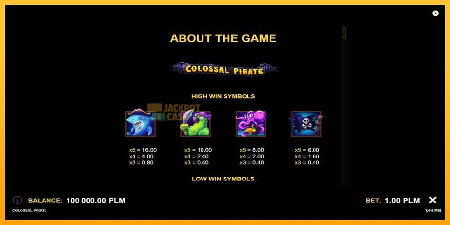 Colossal Pirate машина за игри за пари, слика 7