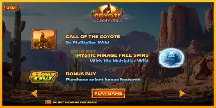 Coyote Canyon машина за игри за пари, слика 1