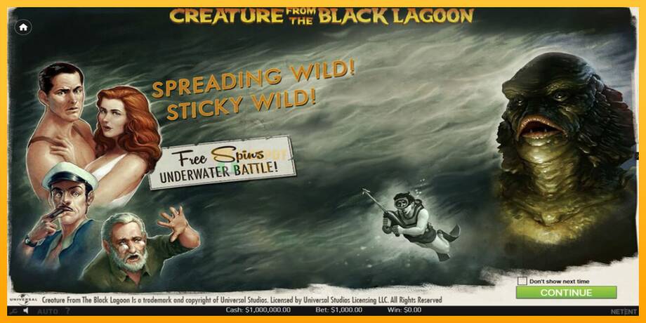 Creature From The Black Lagoon машина за игри за пари, слика 1