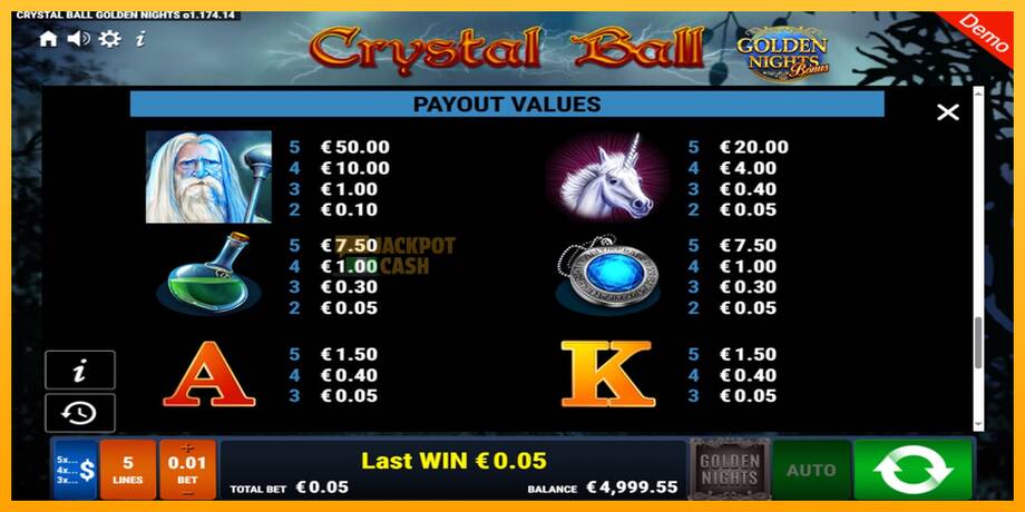 Crystal Ball Golden Nights машина за игри за пари, слика 6