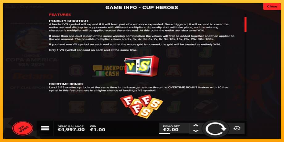 Cup Heroes машина за игри за пари, слика 4