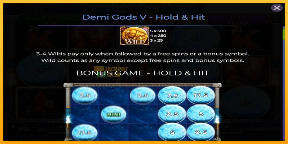 Demi Gods V Hold & Hit машина за игри за пари, слика 4