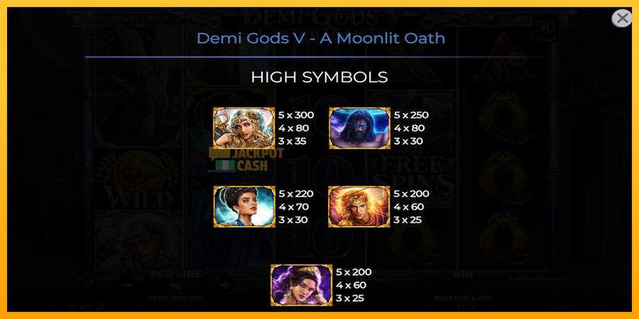 Demi Gods V – A Moonlit Oath машина за игри за пари, слика 6