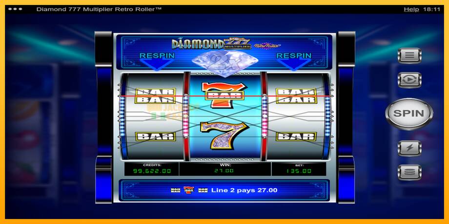 Diamond 777 Multiplier Retro Roller машина за игри за пари, слика 3