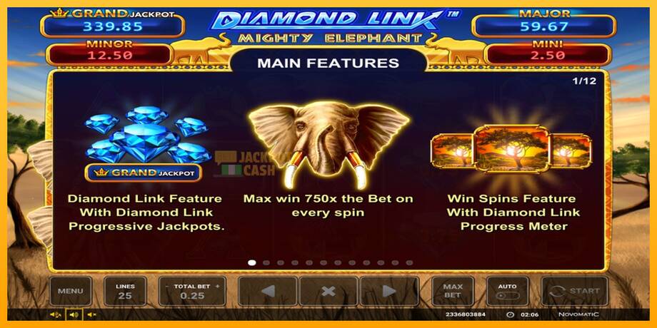 Diamond Link: Mighty Elephant машина за игри за пари, слика 3