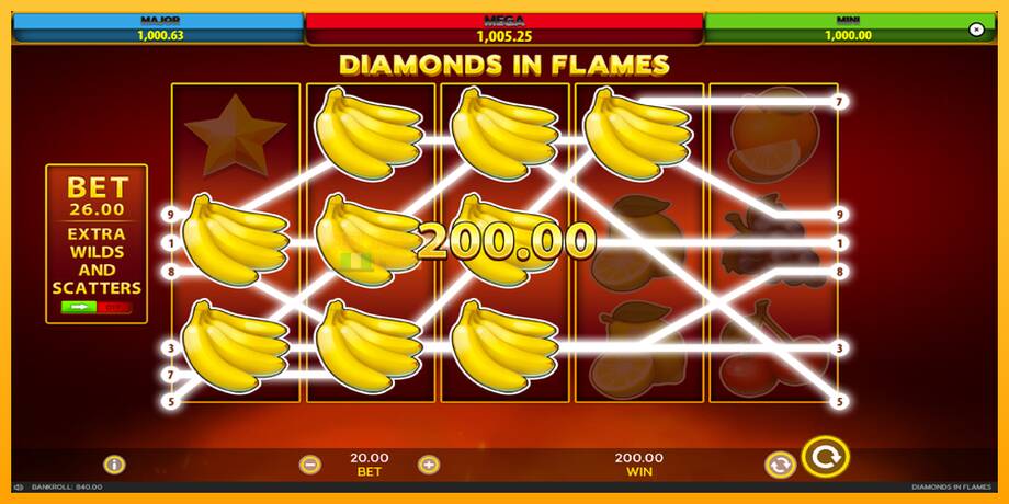 Diamonds in Flames машина за игри за пари, слика 4