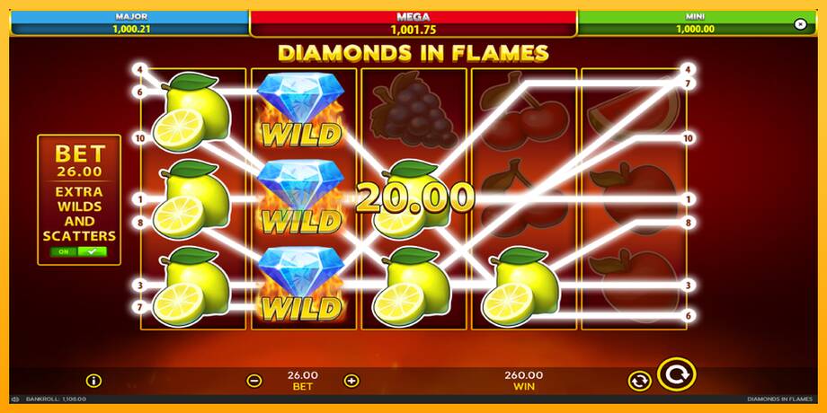 Diamonds in Flames машина за игри за пари, слика 6