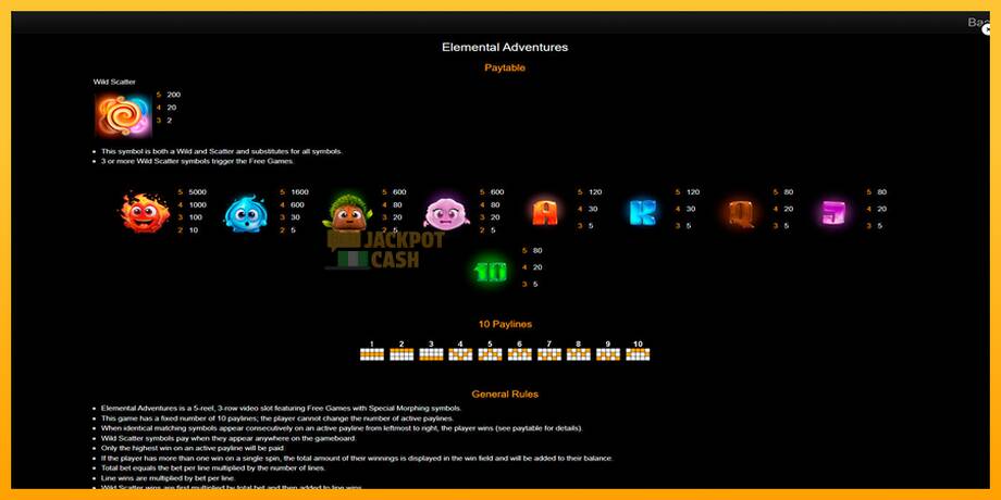 Elemental Adventures машина за игри за пари, слика 7