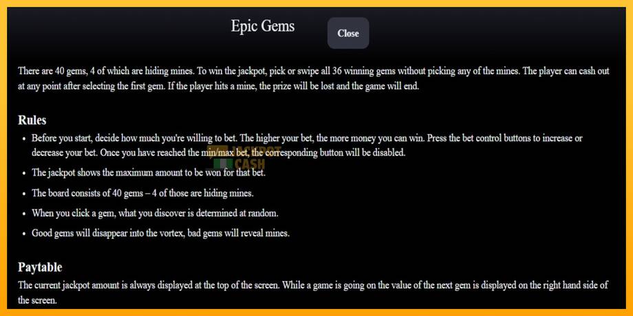 Epic Gems машина за игри за пари, слика 4