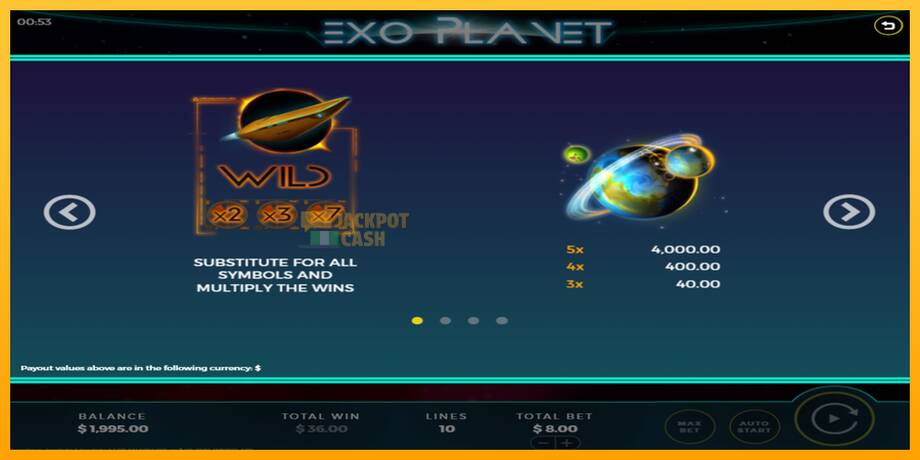 Exo Planet машина за игри за пари, слика 4