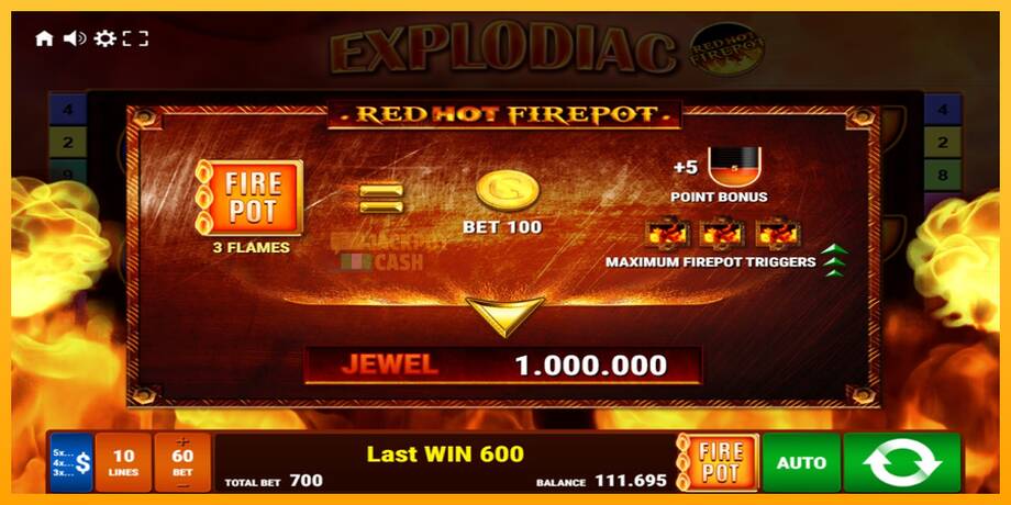 Explodiac Red Hot Firepot машина за игри за пари, слика 6