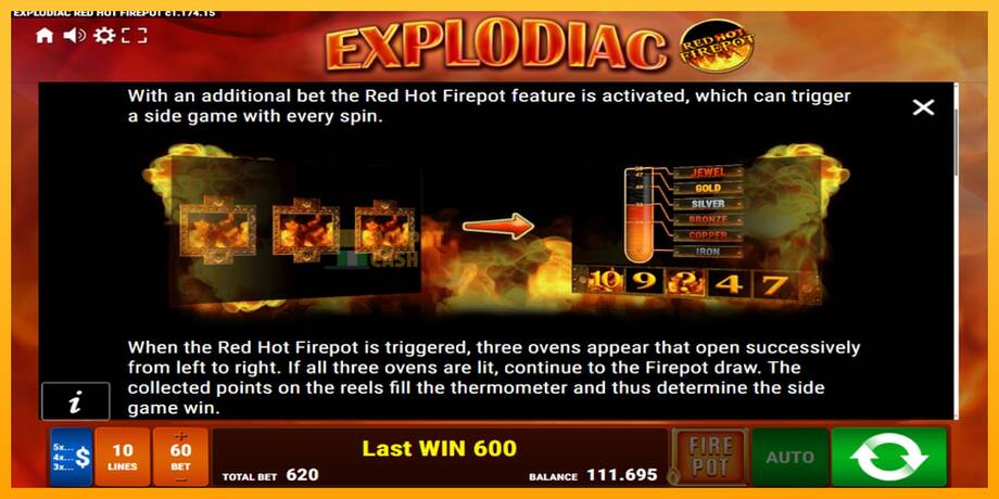 Explodiac Red Hot Firepot машина за игри за пари, слика 7