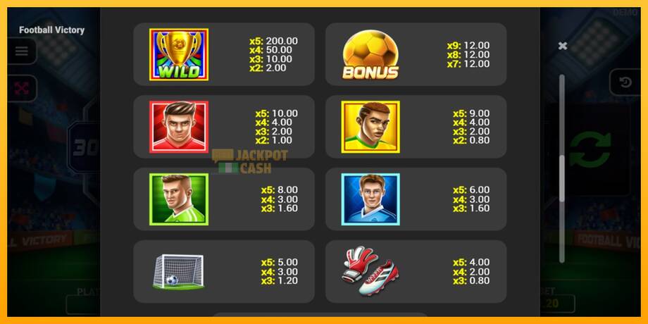 Football Victory машина за игри за пари, слика 6