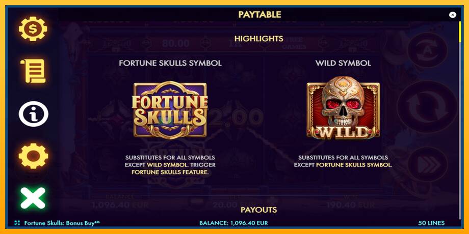 Fortune Skulls Bonus Buy машина за игри за пари, слика 5