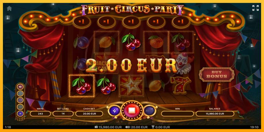 Fruit Circus Party машина за игри за пари, слика 3