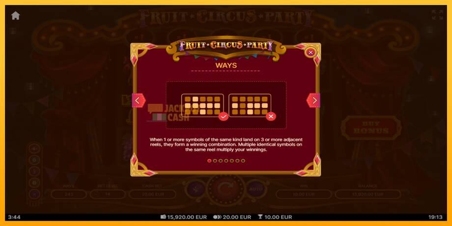 Fruit Circus Party машина за игри за пари, слика 5