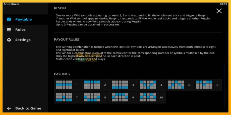 Fruitburst машина за игри за пари, слика 5