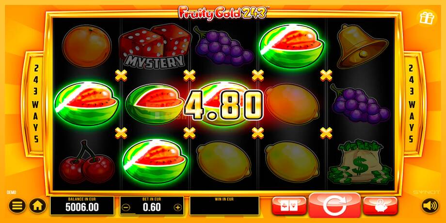 Fruity Gold 243 машина за игри за пари, слика 5