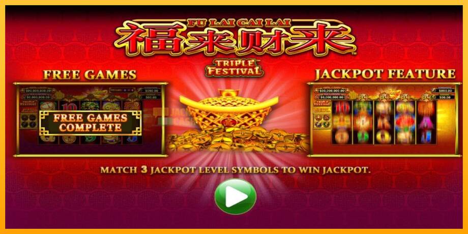 Fu Lai Cai Lai Triple Festival машина за игри за пари, слика 1