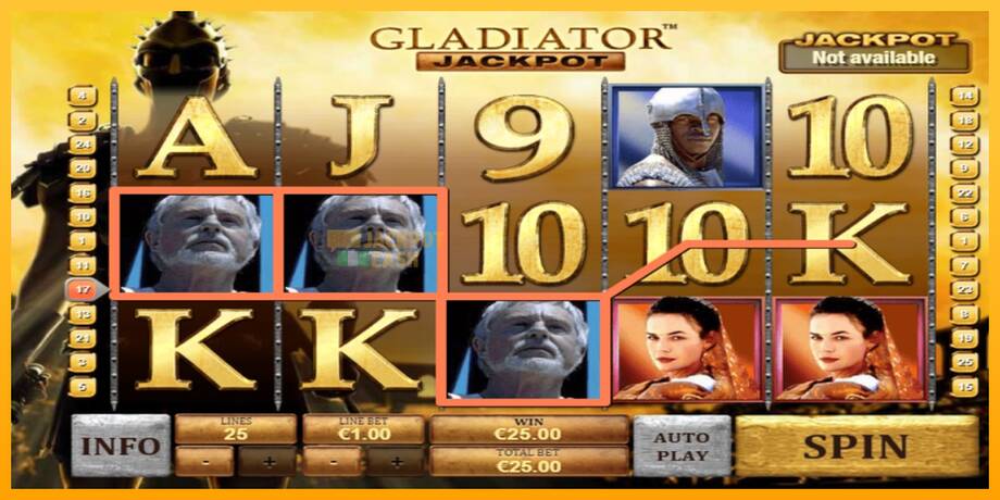 Gladiator Jackpot машина за игри за пари, слика 2