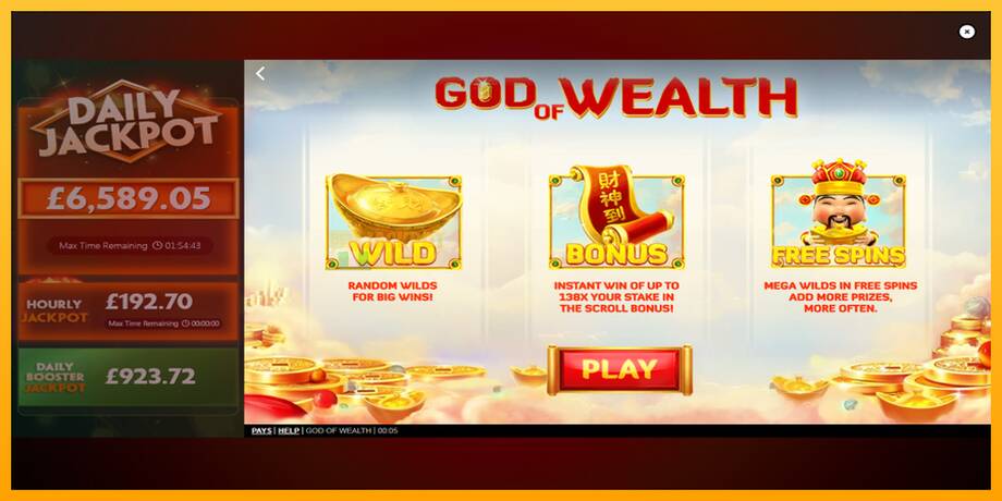 God of Wealth машина за игри за пари, слика 1