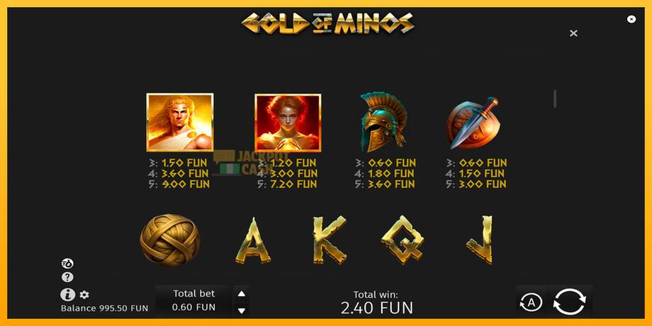 Gold of Minos машина за игри за пари, слика 6