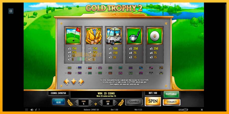 Gold Trophy 2 машина за игри за пари, слика 5