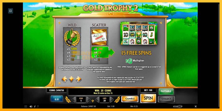 Gold Trophy 2 машина за игри за пари, слика 6