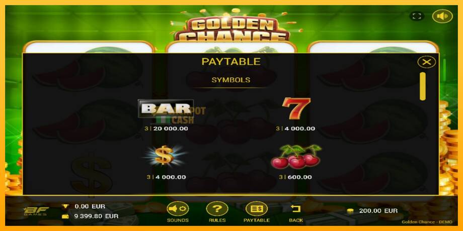 Golden Chance машина за игри за пари, слика 3