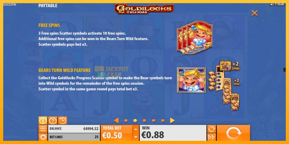 Goldilocks and the Wild Bears машина за игри за пари, слика 5