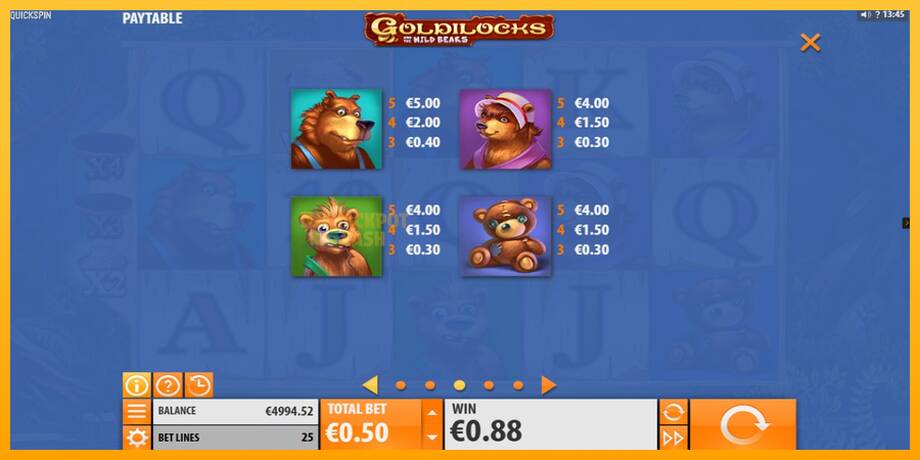 Goldilocks and the Wild Bears машина за игри за пари, слика 6