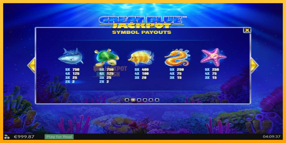 Great Blue Jackpot машина за игри за пари, слика 5