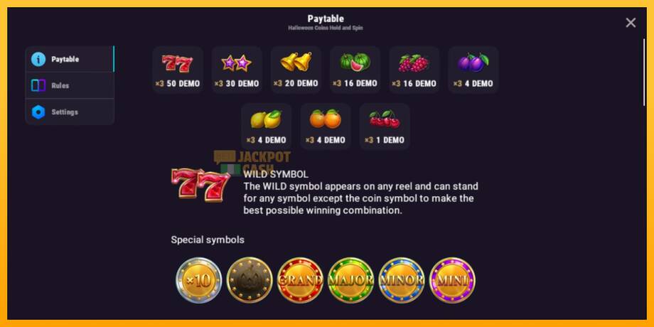 Halloween Coins Hold and Spin машина за игри за пари, слика 4