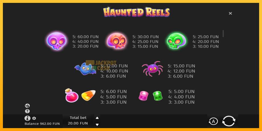 Haunted Reels машина за игри за пари, слика 6