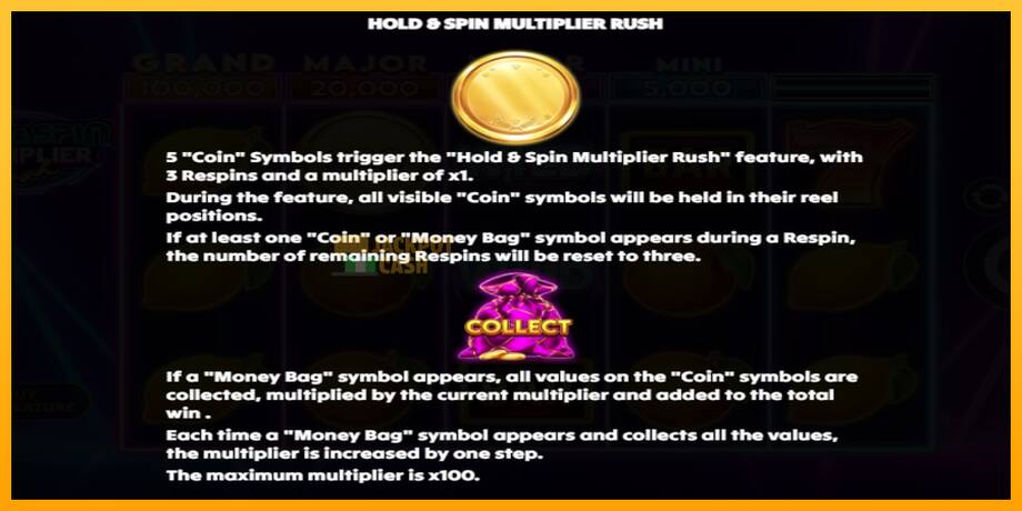 Hold & Spin Multiplier Rush машина за игри за пари, слика 5