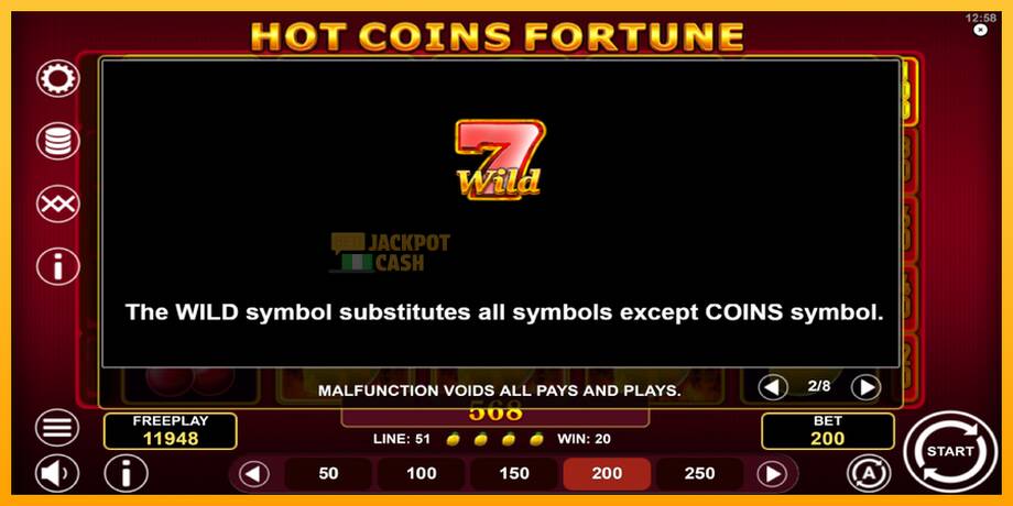 Hot Coins Fortune машина за игри за пари, слика 6