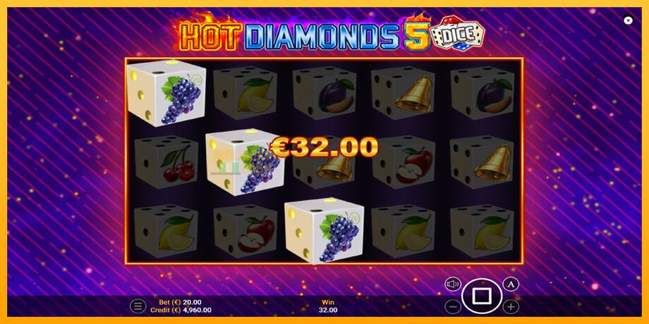 Hot Diamonds 5 Dice машина за игри за пари, слика 2